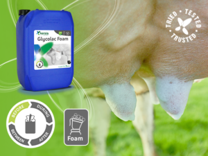 Glycolac Foam from Kersia is a udder Hygiene for Pre-Milking application 
